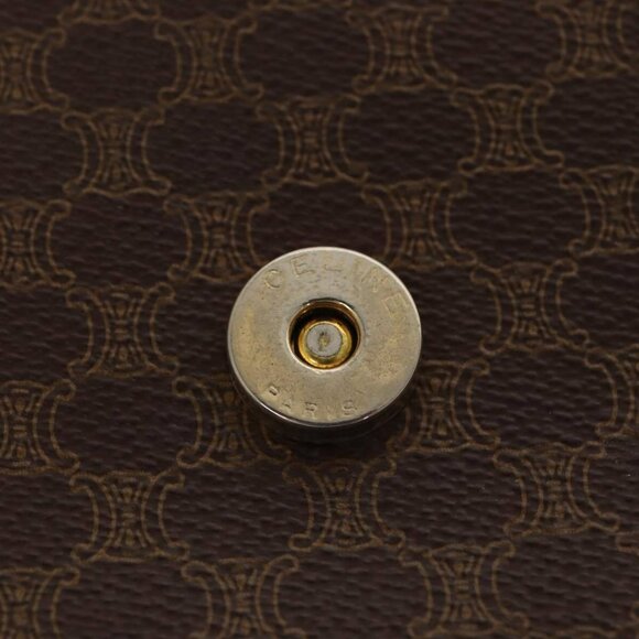 CELINE Macadam Canvas Shoulder Bag PVC Leather Brown Auth - Picture 9 of 15